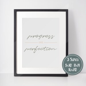 Progress Over Perfection Printable, Therapy Office Decor, Counseling Poster, Anxiety Help, OCD Poster, Coping, OT Office, Psychologist