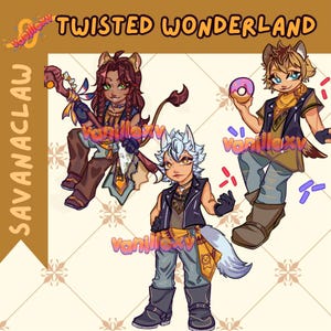 TWST- SAVANACLAW - Glitter Epoxy Acrylic Charm!  Leona // Ruggie // Jack