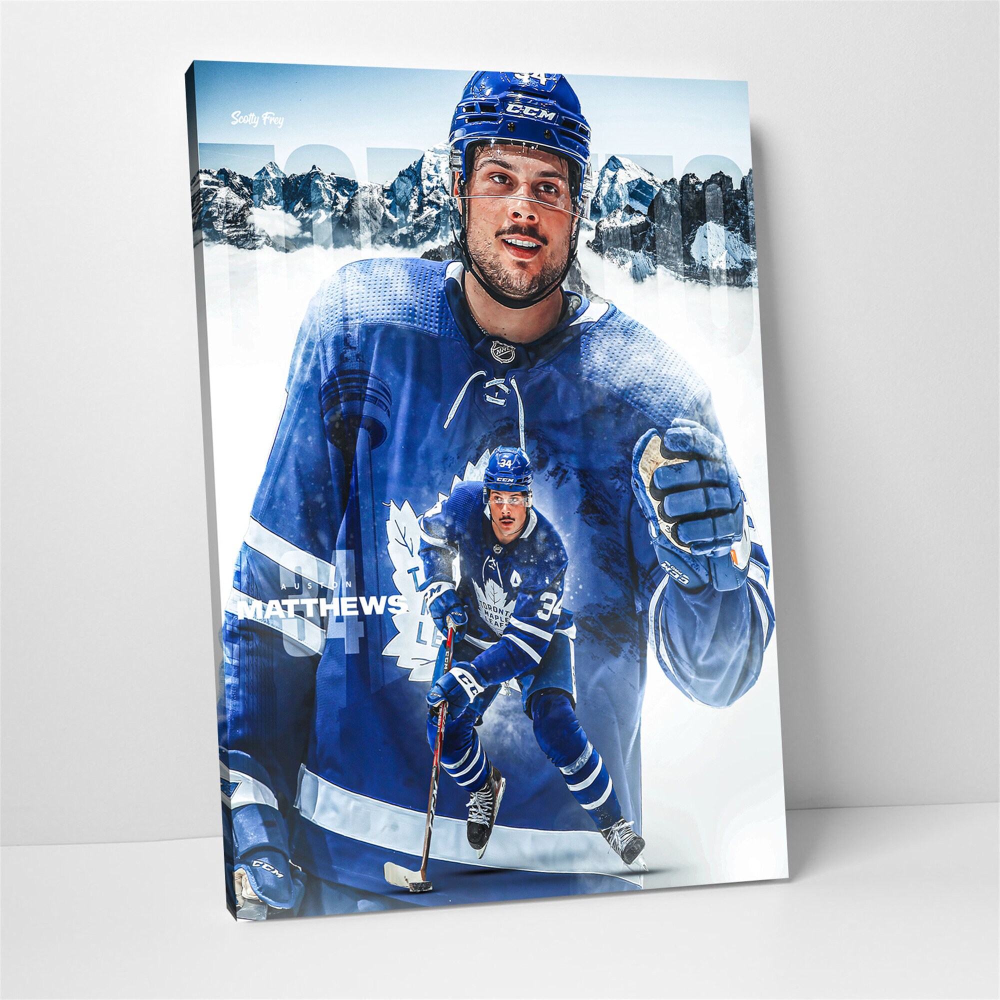 Auston Matthews Canvas Print, Auston Matthews Fan Gift, Ice Hockey Room  Decor, Hockey Fan Gift, Auston