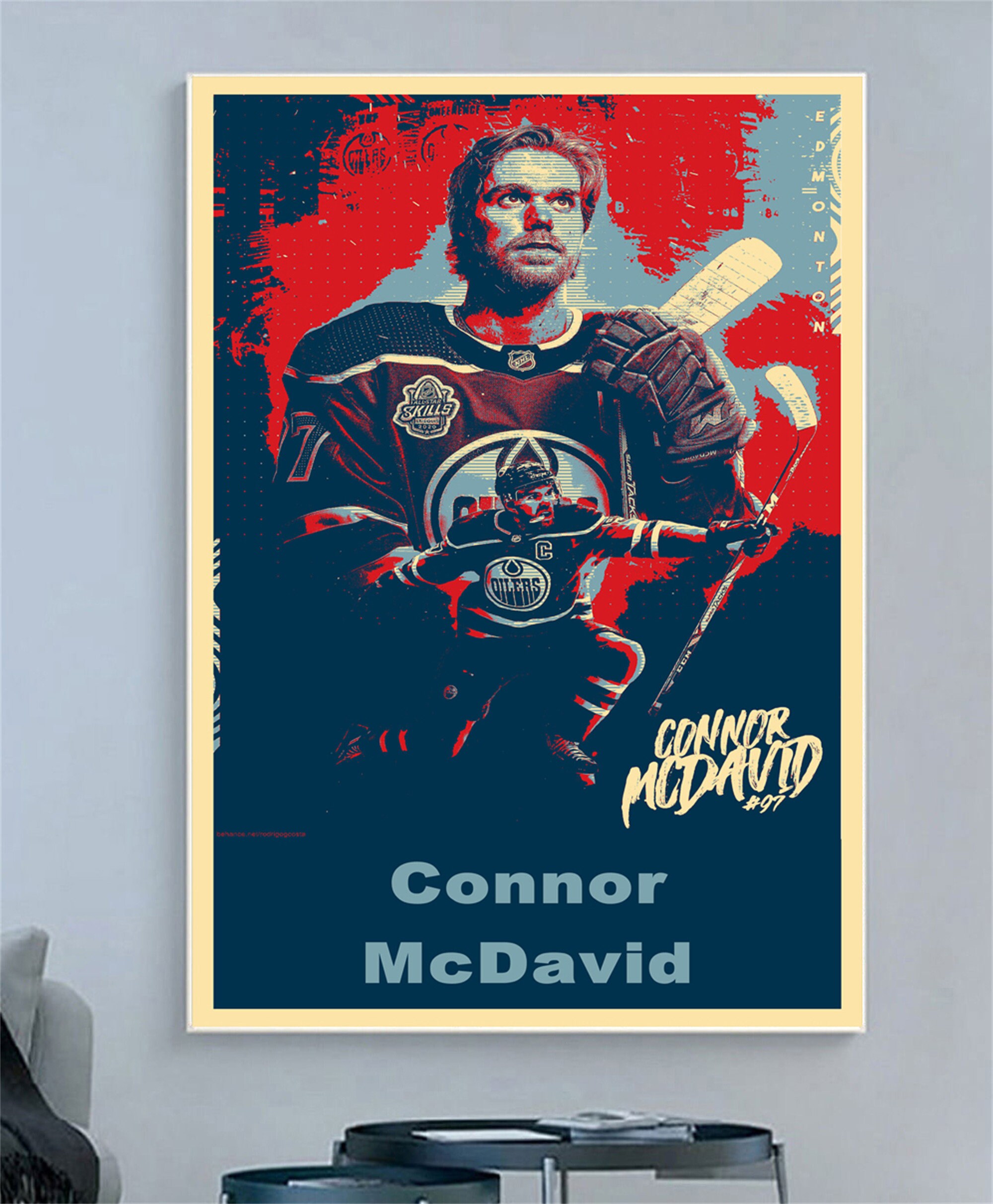 Connor Mcdavid Poster Edmonton Oilers Poster Canvas Print 