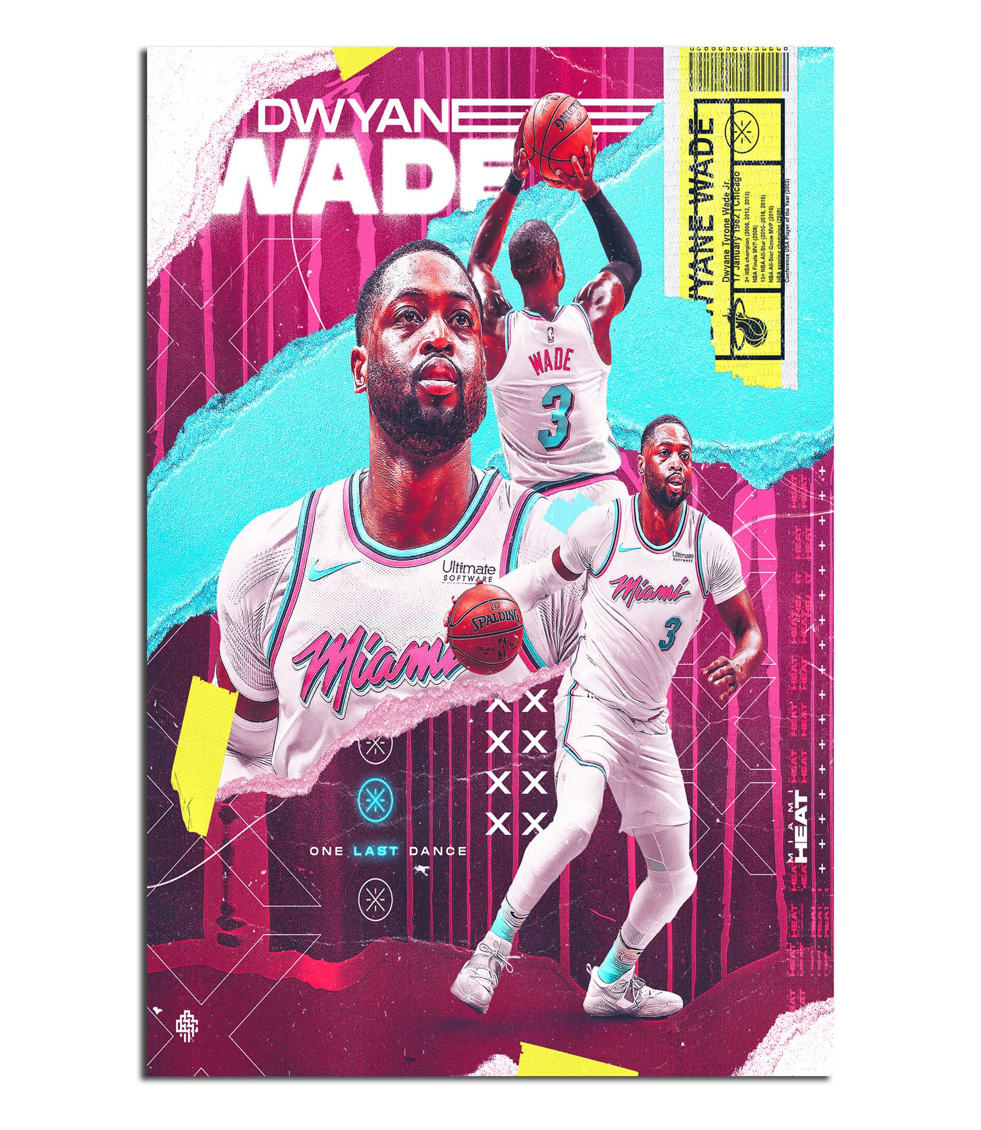 Dwayne Wade Poster Miami Heat NBA Sports Print Sports Player