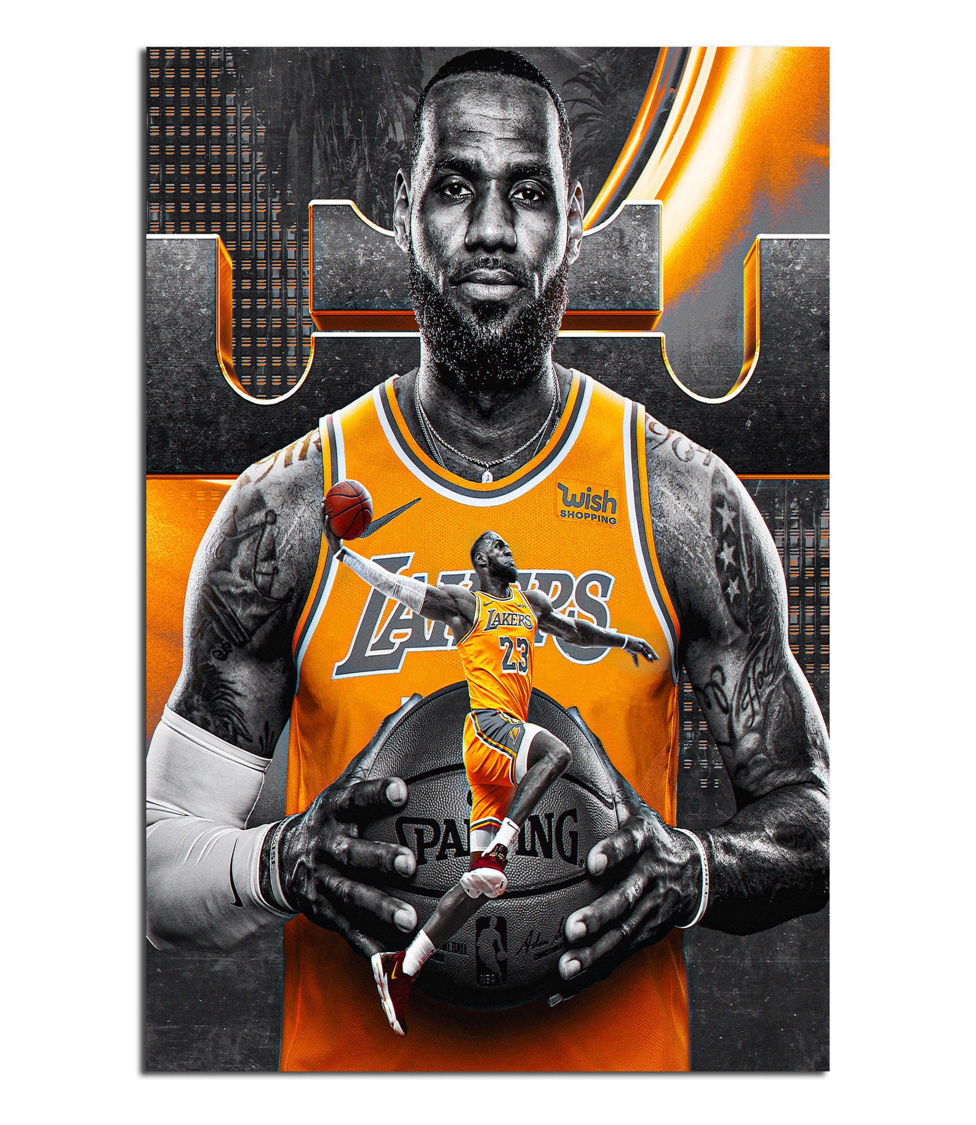 LeBron James Lakers Mixed Media Poster