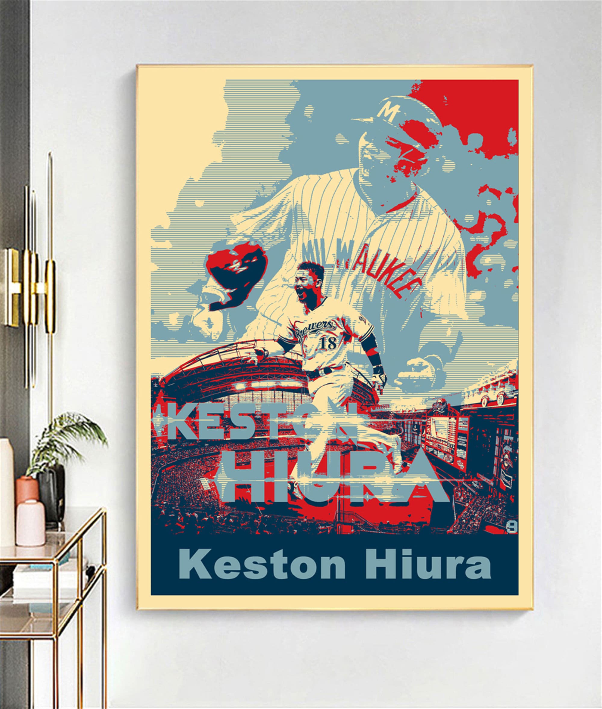 Buy Keston Hiura Milwaukee Brewers MLB Sports Prints POP Art Online in  India 
