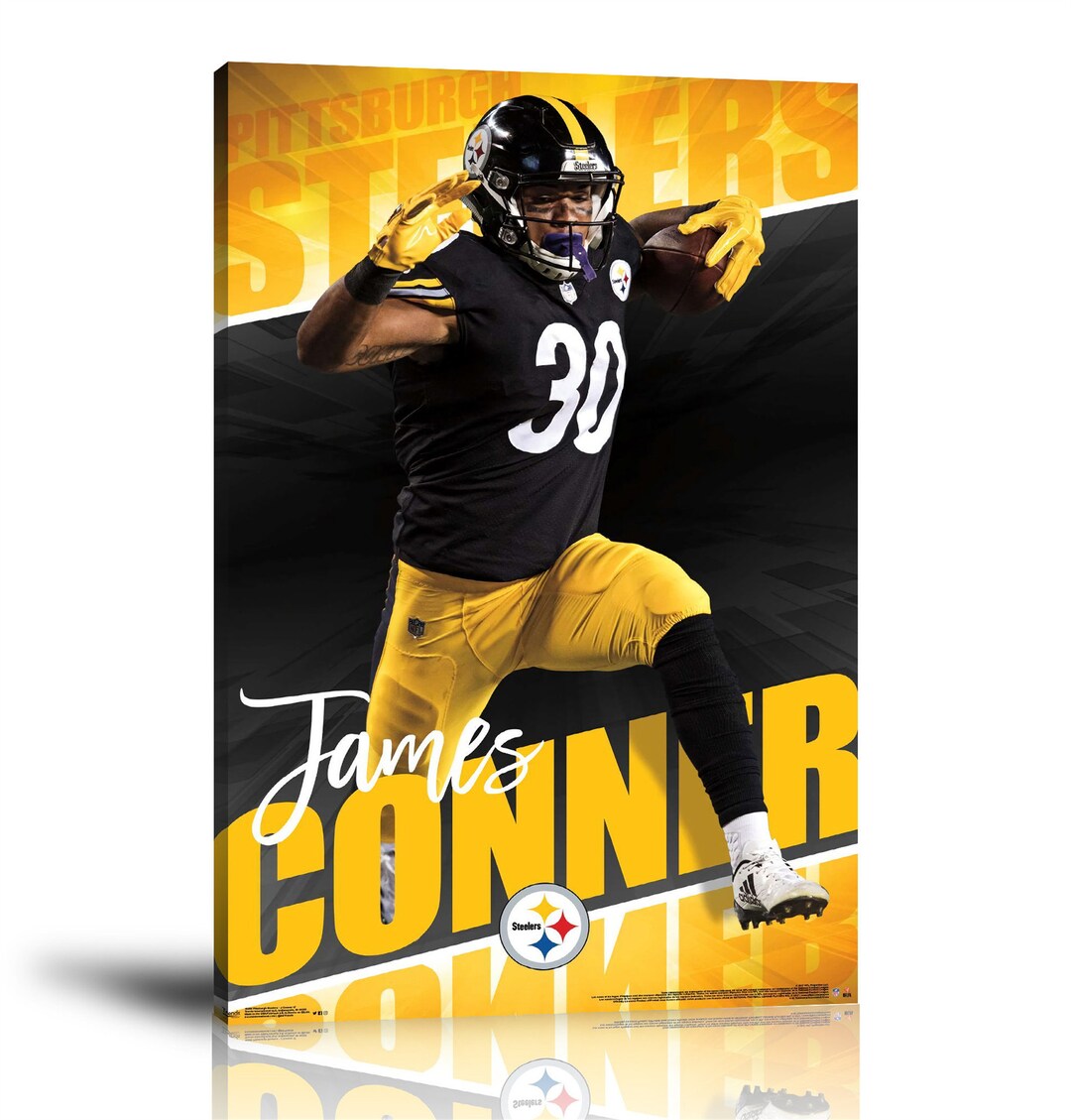 James Conner Poster, NFL, NFL Sports Print, Sports Player Print, Framed