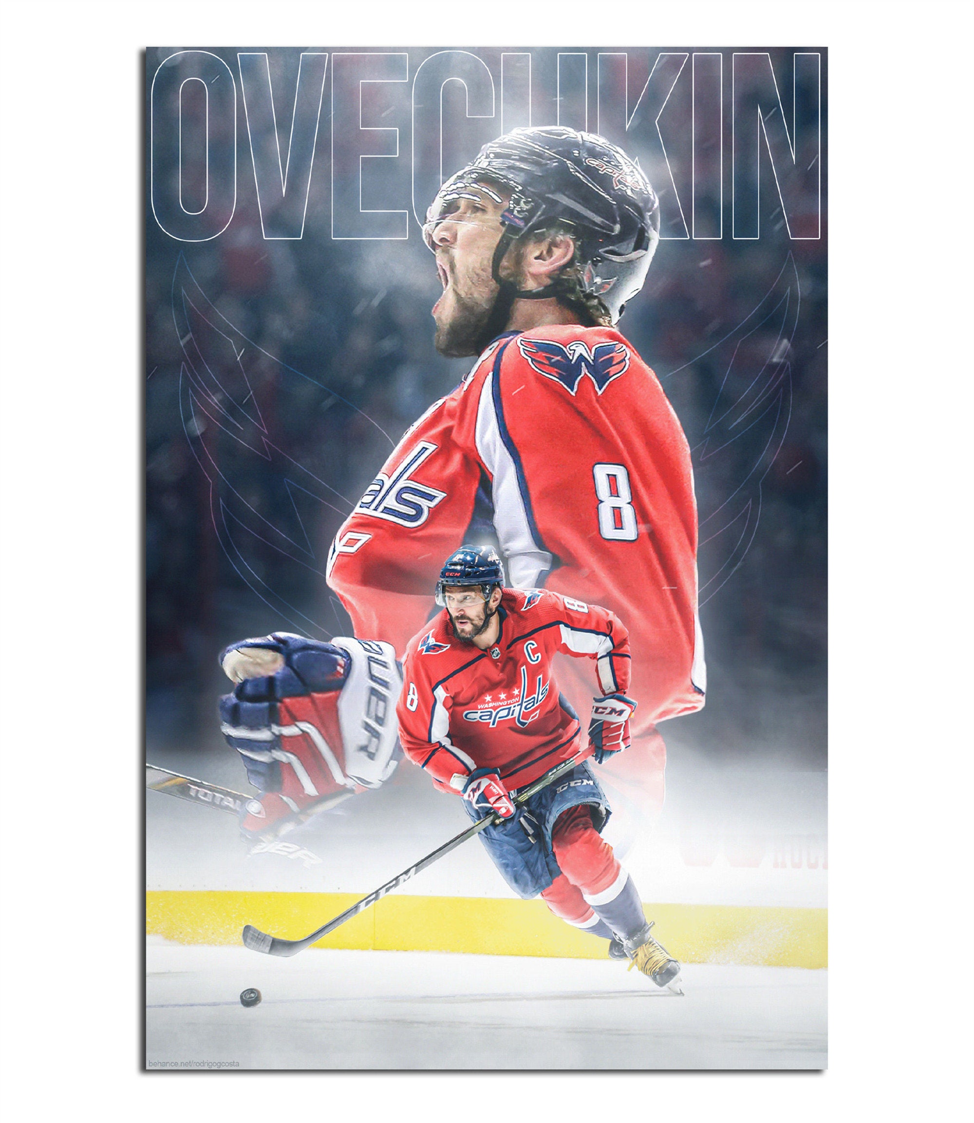 Photo Art Print by PHOTOOH! ~ Alex Ovechkin ( Capitals ) Signed Autographed  Wall Art Photo Posters Movies Star Celebrity Canvas Pictures for Modern