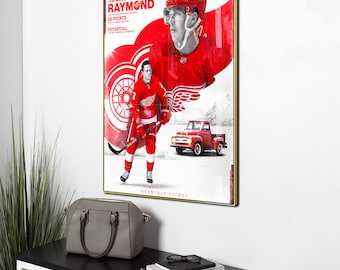 Lucas Raymond Hockey Paper Poster Red Wings - Lucas Raymond - Posters and  Art Prints