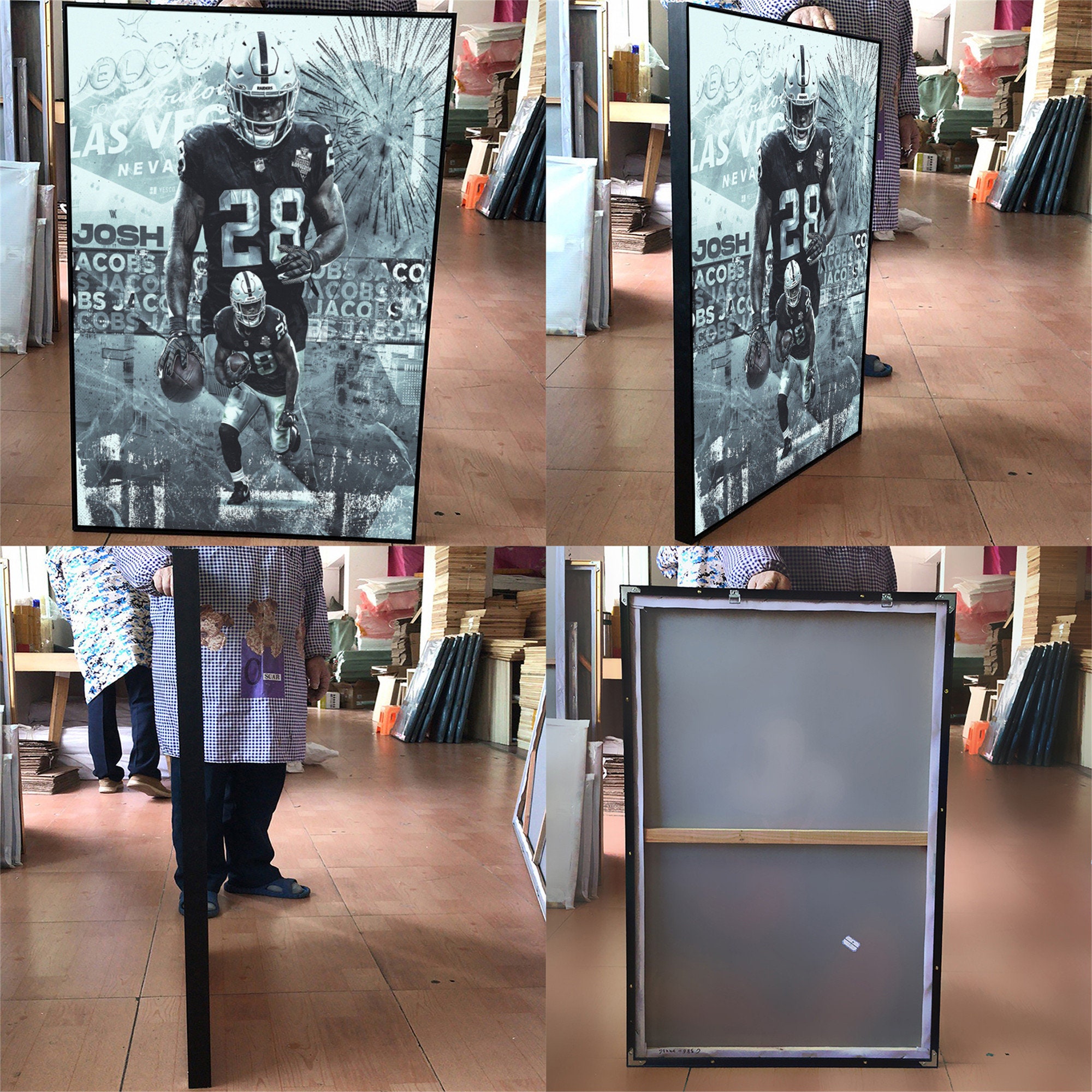 Josh Jacobs Poster Las Vegas Raiders Football Hand Made Posters Canvas –  CanvasBlackArt