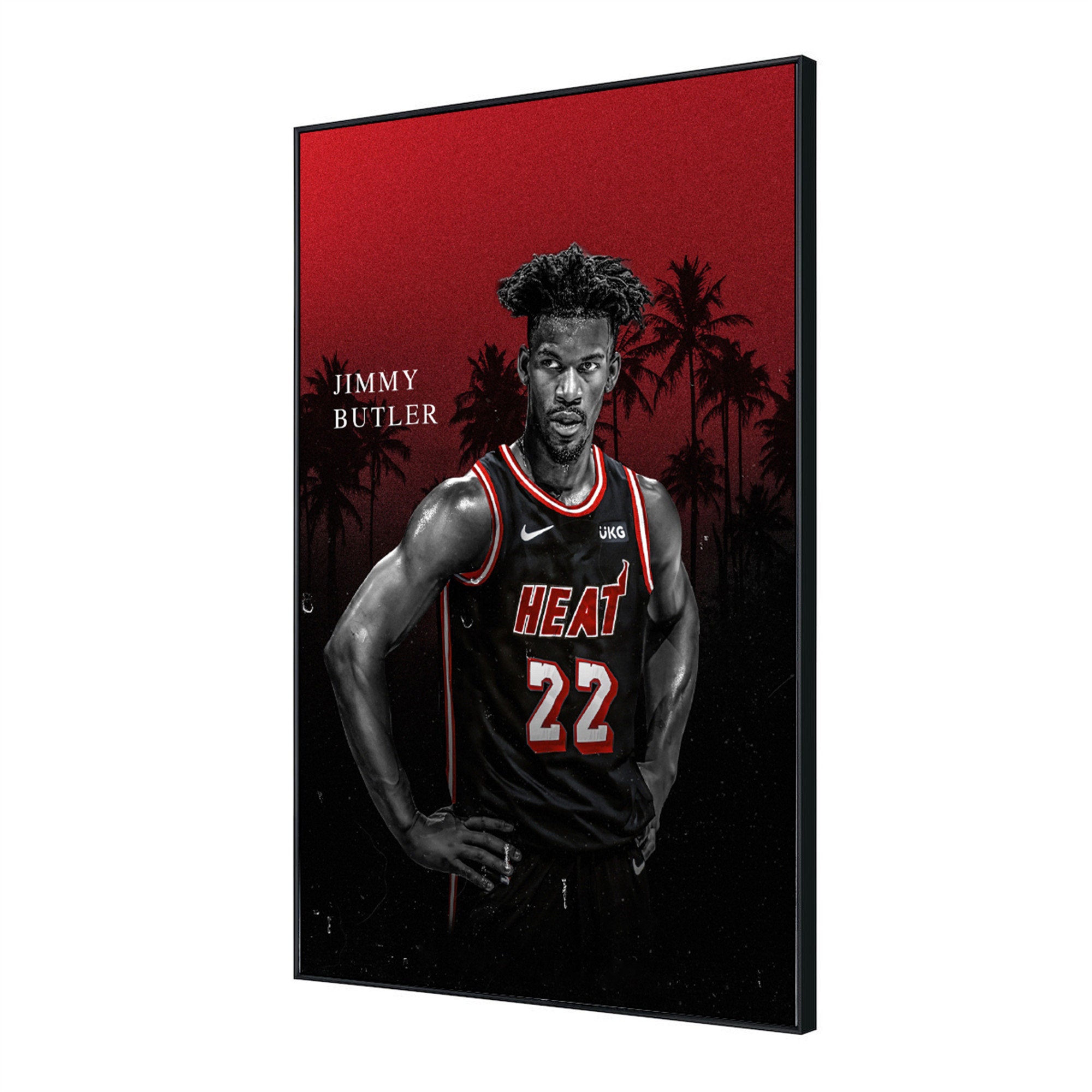 Download Jimmy Butler Red Stylistic Poster Wallpaper