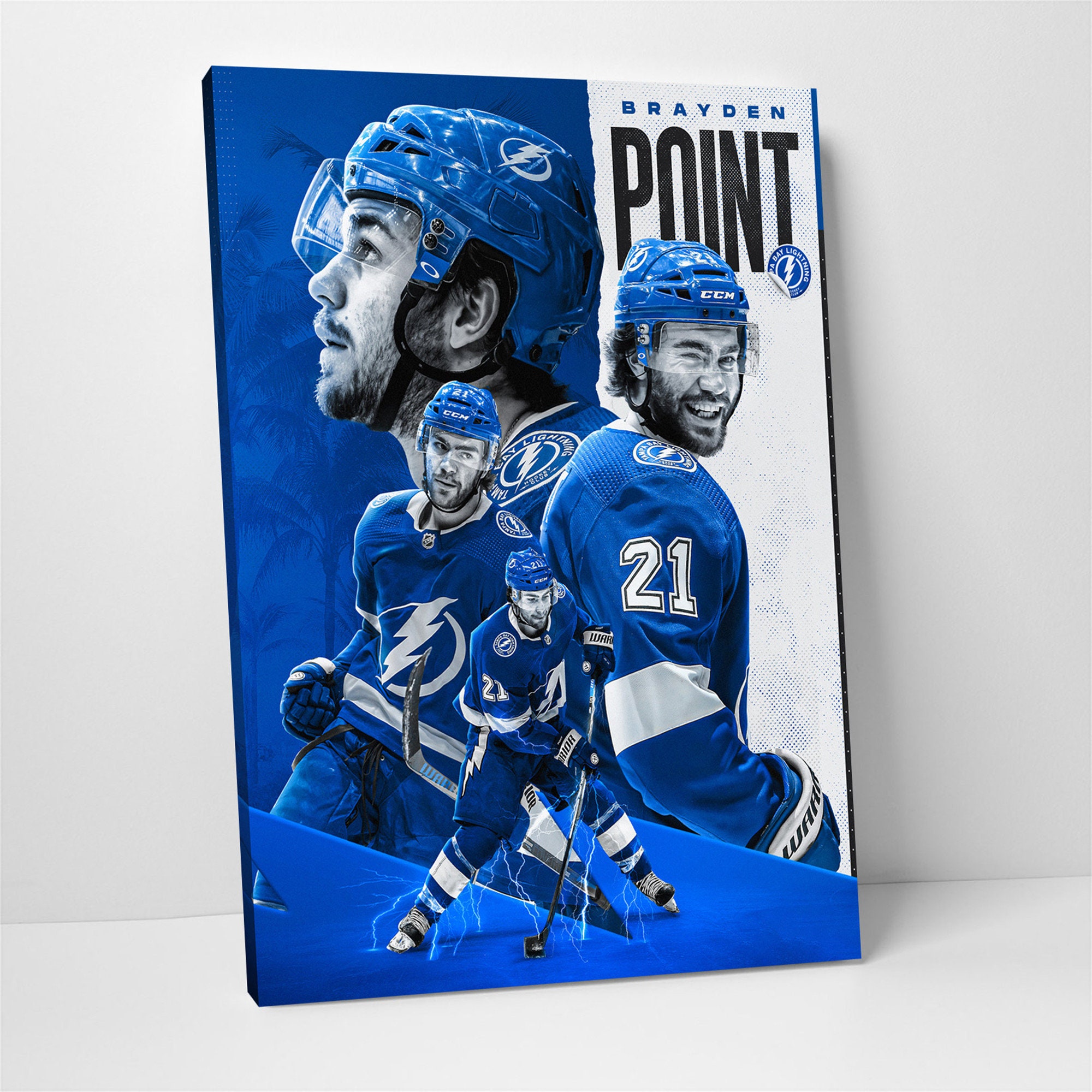 Download NHL Brayden Point Tampa Bay Lightning Blue Jersey Wallpaper