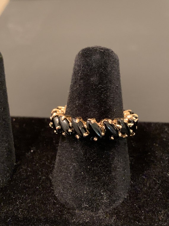 Vintage Ring. Black & Gold Wishing Though, w/16 m… - image 2