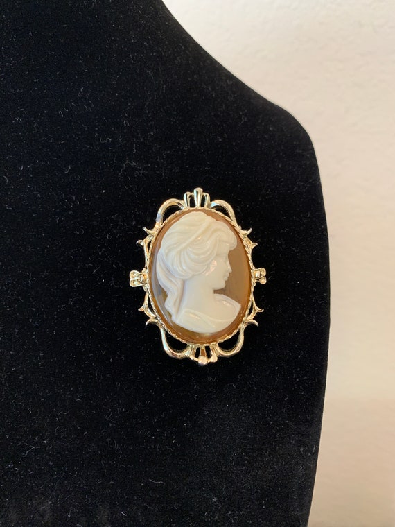 Vintage Cameo. Portrait of a Thought, brooch 4x5cm