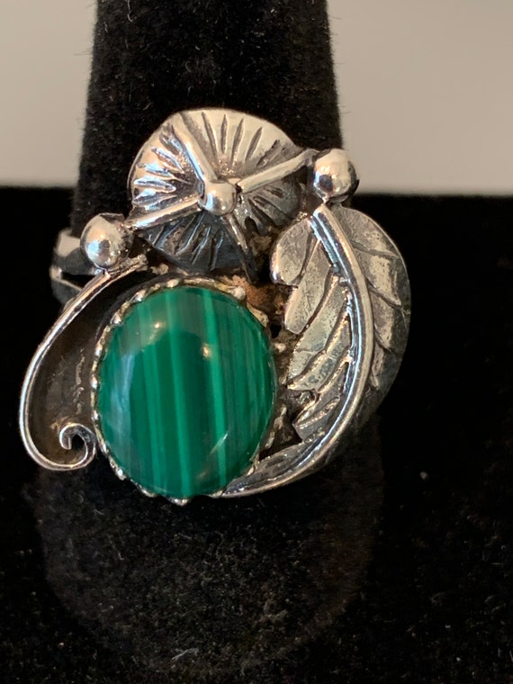 Vintage Ring. Vitalism in Leaf & Stone, w/ 3ct ova