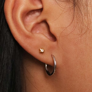Sterling Silver Hoop Earrings: Minimalist Huggies (15mm)