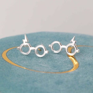 Glasses with lightning Bolt Earrings, Stud Earrings image 3