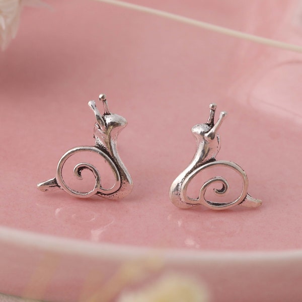 Fun Earrings, Snail Earrings, Oxidized Earrings, Sterling Silver Stud Earring, Stud Earrings