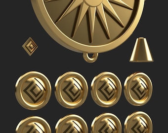 Qifrey's Accessories - Cape Clasp - Buttons - Digital 3D Print Model Files