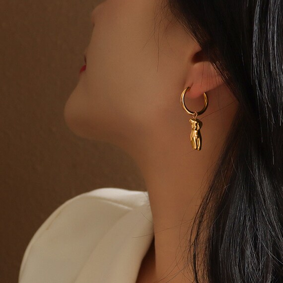 Women Naked Body Earrings Goddess Nude Figure Earrings Dainty
