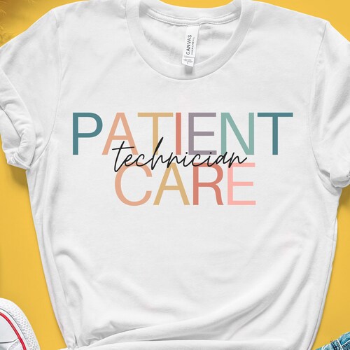 Patient Care Tech Rainbow Shirt PCT Team Tshirt Healthcare Etsy