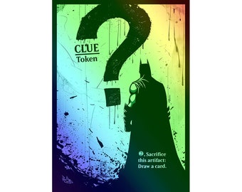 MTG - Custom FOIL Token - CLUE - Batman inspired - Pro8eART