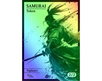 MTG - Custom FOIL Token - SAMURAI - The Wandering Emperor - Pro8eART