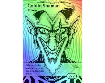 MTG - Custom FOIL Token - Goblin Shaman - Pro8eART