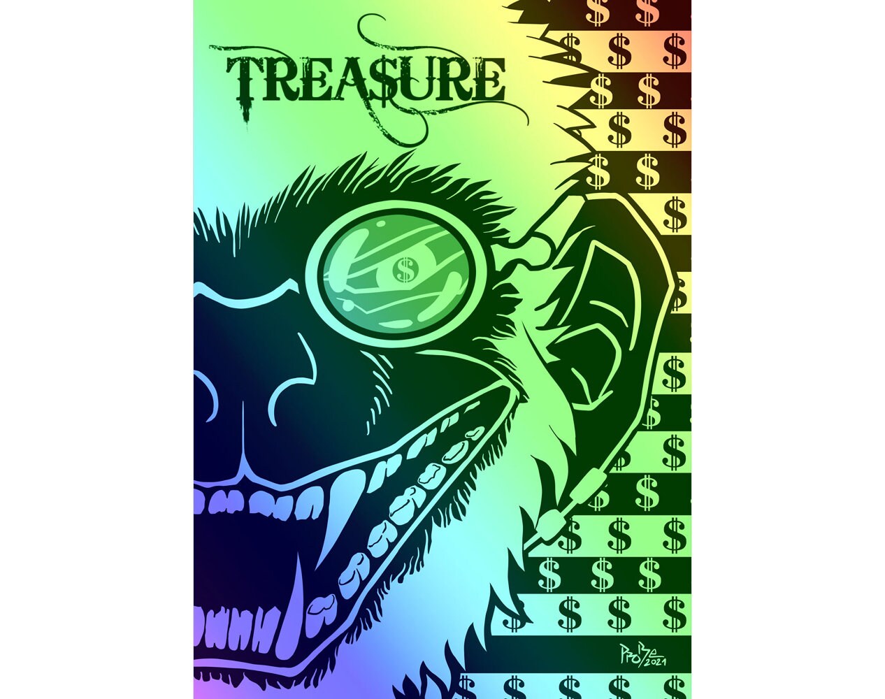 MTG - Custom FOIL Token - Ragavan Treasure - Pro8eART