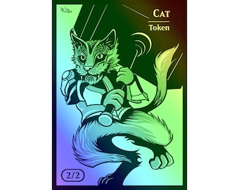 MTG - Custom FOIL Token - Cat - 2/2 - Kemba - Cathammer - Pro8eART