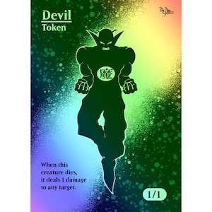 MTG - Custom FOIL Token - Devil (Ob Nixilis) - Piccolo - Dragon Ball geïnspireerd - Pro8eART