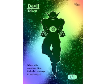 MTG - Custom FOIL Token - Devil (Ob Nixilis) - Piccolo - Dragon Ball inspired - Pro8eART