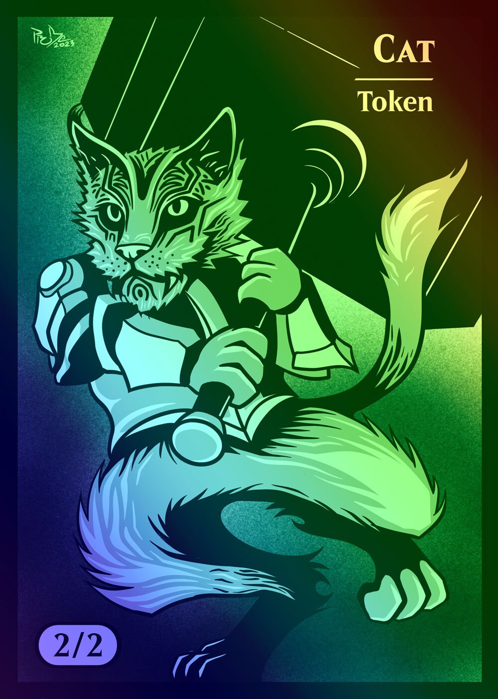 MTG - Custom FOIL Token - Cat - 2/2 - Kemba - Cathammer - Pro8eart - Etsy