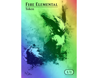 MTG - Custom FOIL Token - Fire Elemental - Flareon - Pokemon inspired - Pro8eART