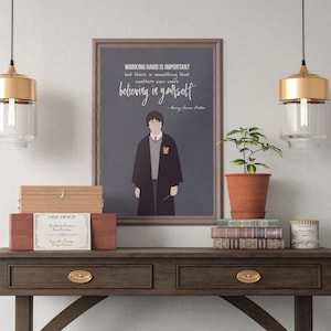 Harry P Quote Poster Illustration Minimal Motivational Art Print Magic Inspirational Digital Wall Art Downloadable Movie Fan Art Gift