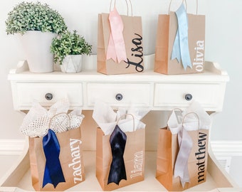 Personalized Gift Bags with Ribbon for Special Events - Bachelorette/Groomsmen - Birthday - Favor Bags - Welcome - Thank You - Christmas