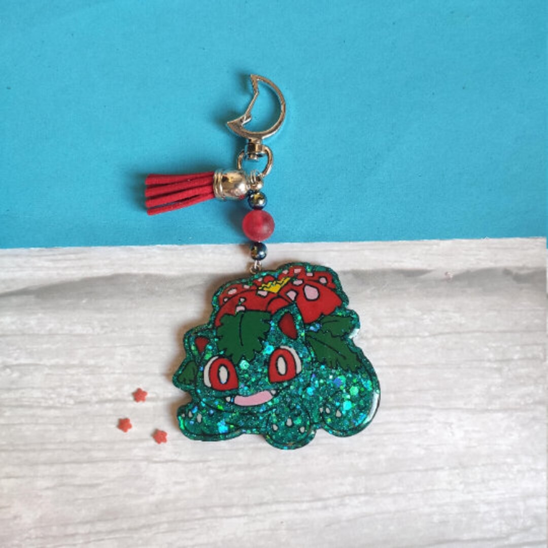 Resin Venusaur Keychain Pokemon Kawaii Cute Pretty Etsy
