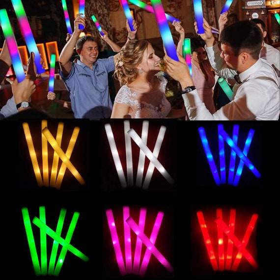 Glow Sticks Bulk,5 Pcs LED Foam Sticks,Christmas Party Favors with 3 Modes Colorful Flashing,Glow in The Dark Party Supplies for Party Wedding