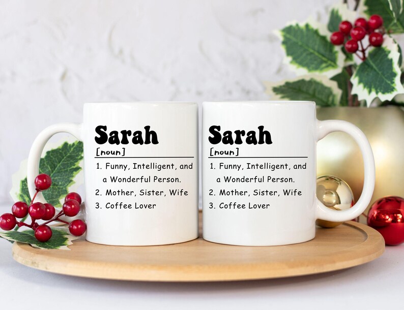Personalized Name Dictionary Definition Mug, Custom Office Staff Xmas