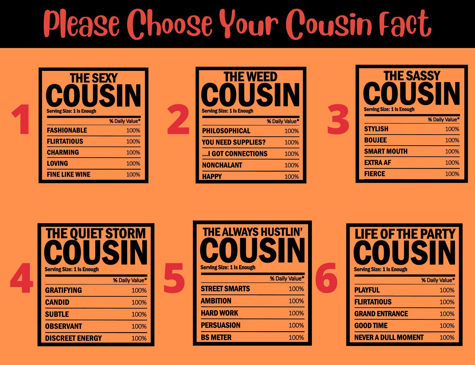 Family Reunion Cousins Nutrition Facts Christmas Shirts, Cousin