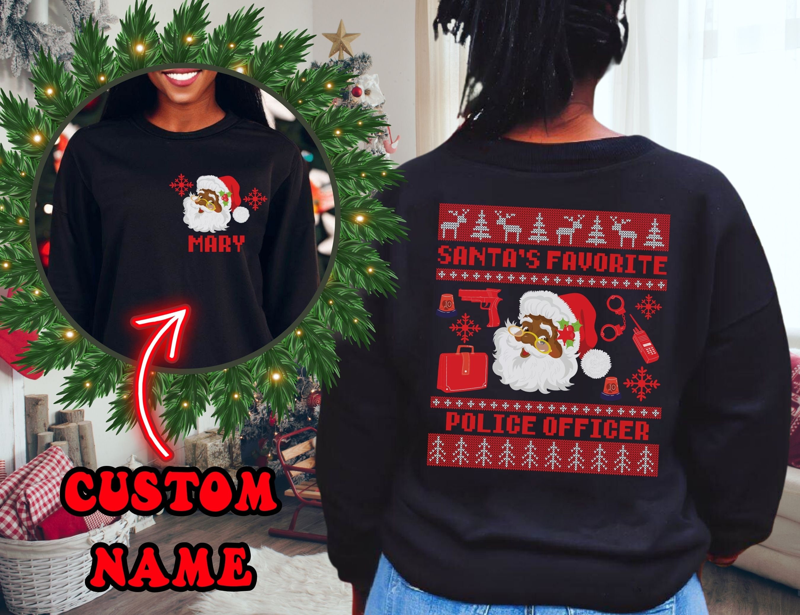 Samurai Cop Gifts For Family Christmas Holiday Ugly Sweater - Horusteez