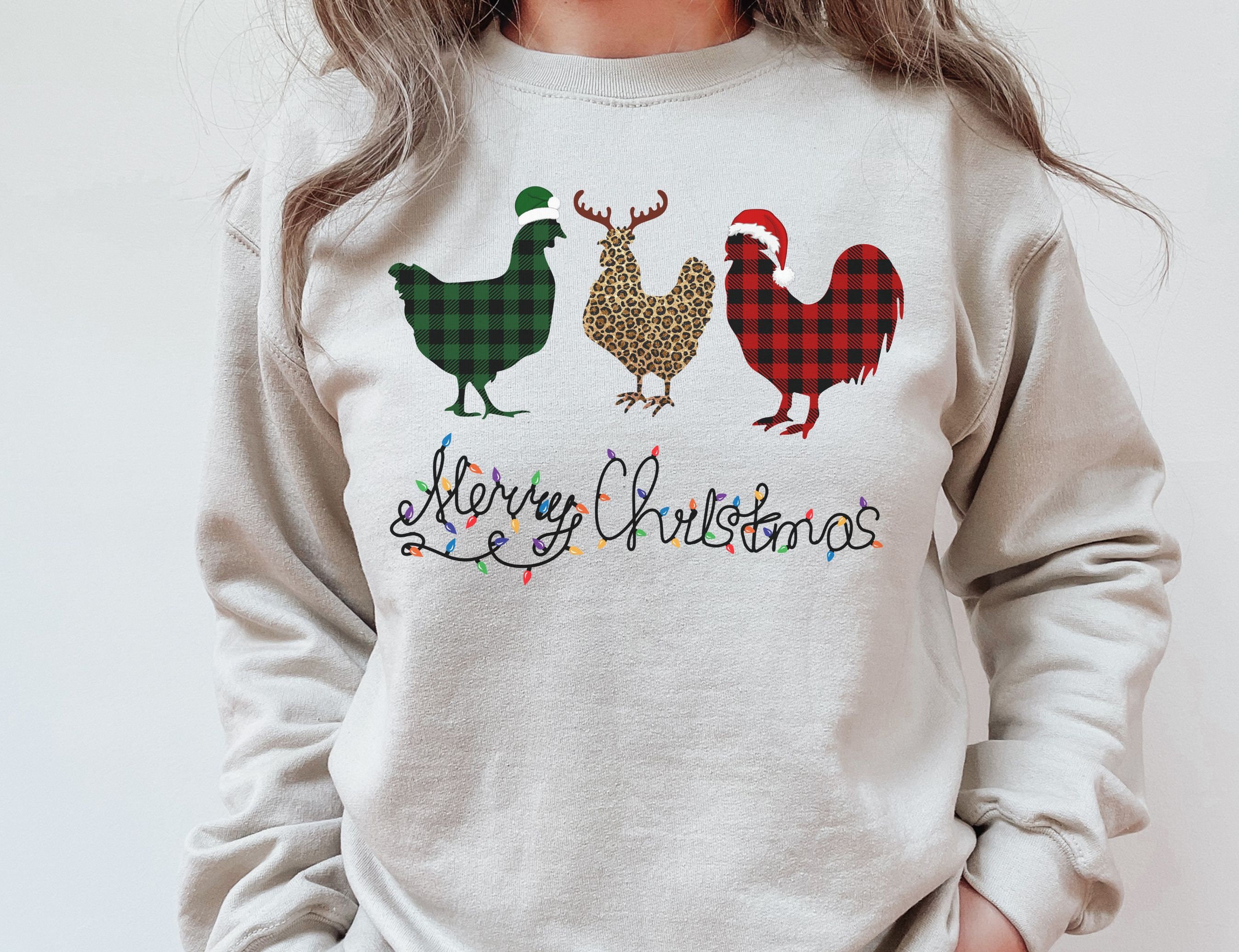 Discover Christmas Chicken Shirt, Buffalo Plaid Sweatshirt Tshirt Tee, Cows Christmas, Winter Holiday Merry Christmas 2022 Shirt, Mom Teacher Gift