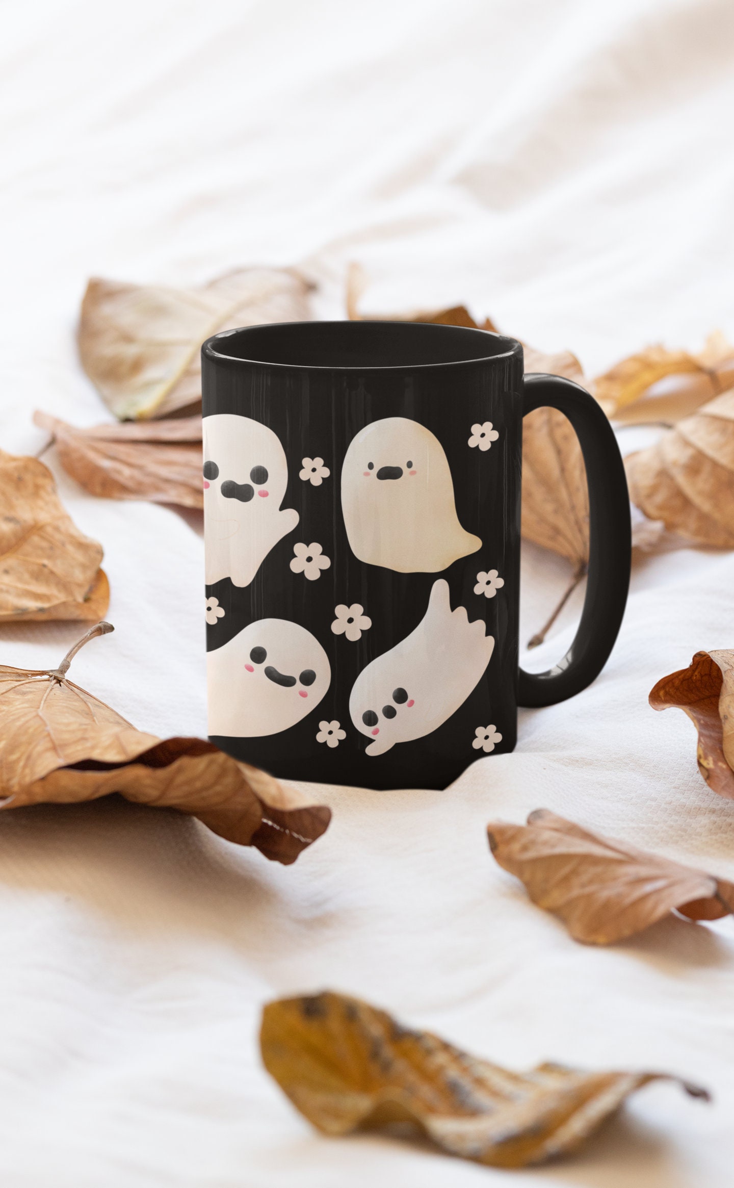 Ghost Coffee Mug Halloween Mug Flower Mug Spooky Season - Etsy