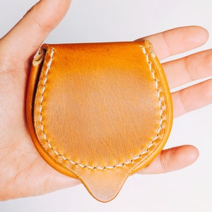 Genuine leather coin purse Coin purse Wallet Gift idea for men and women Made in France Leather goods Pocket image 10