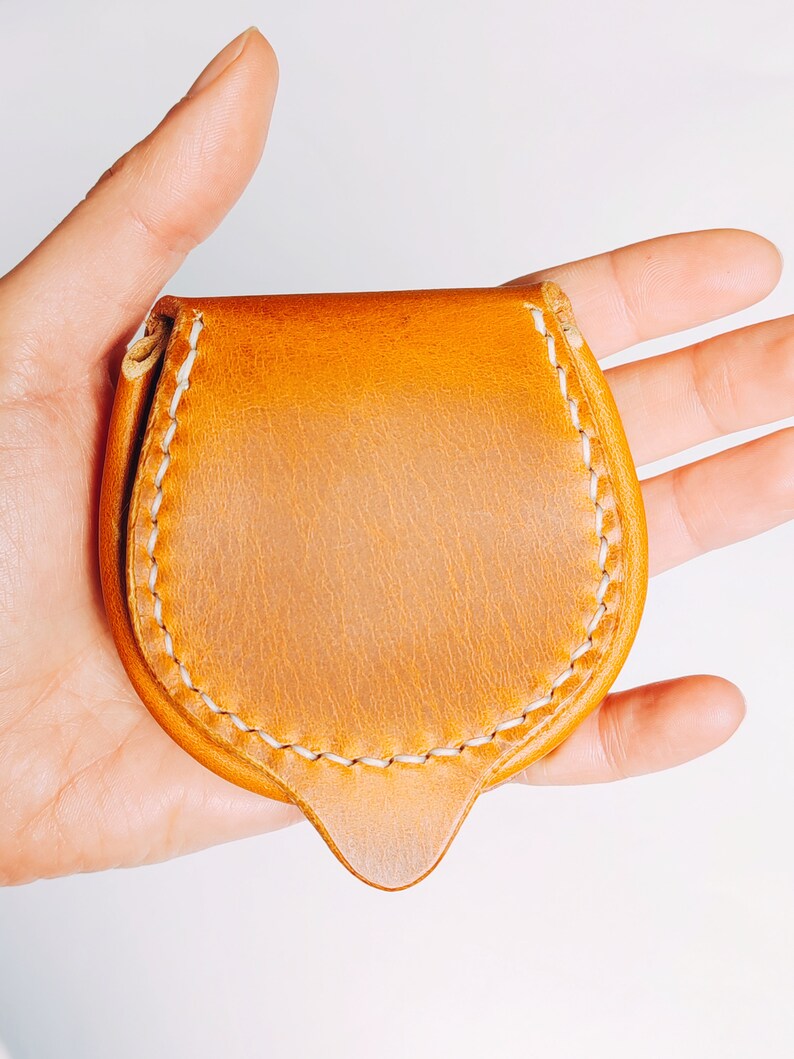 Genuine leather coin purse Coin purse Wallet Gift idea for men and women Made in France Leather goods Pocket image 10