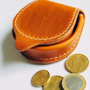 Genuine leather coin purse Coin purse Wallet Gift idea for men and women Made in France Leather goods Pocket image 7