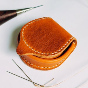 Genuine leather coin purse Coin purse Wallet Gift idea for men and women Made in France Leather goods Pocket image 3