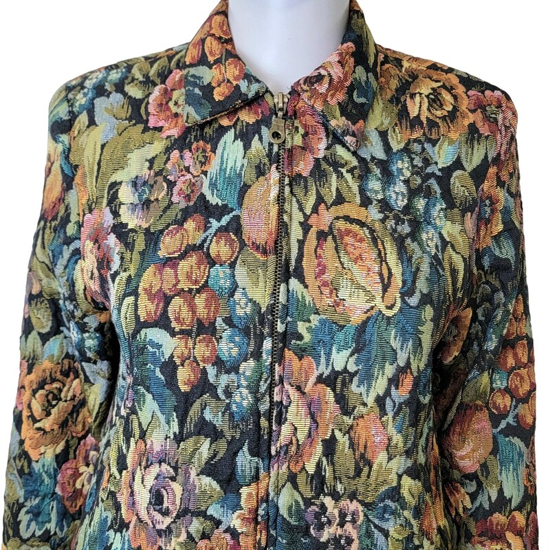 90’s Blue Floral Tapestry Jacket