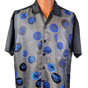 funky men's dress shirts Retro 70s Long Sleeve Men Button up Shirt, Vintage Trippy Groovy Funky Psychedelic Print Guys Male Buttoned Collared Dress Chest Pocket