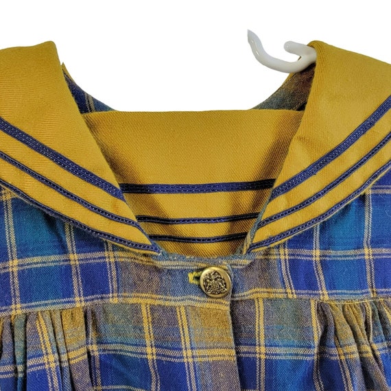 Vintage 60s Plaid Dress Child Girl 5 6 XS A-line … - image 9