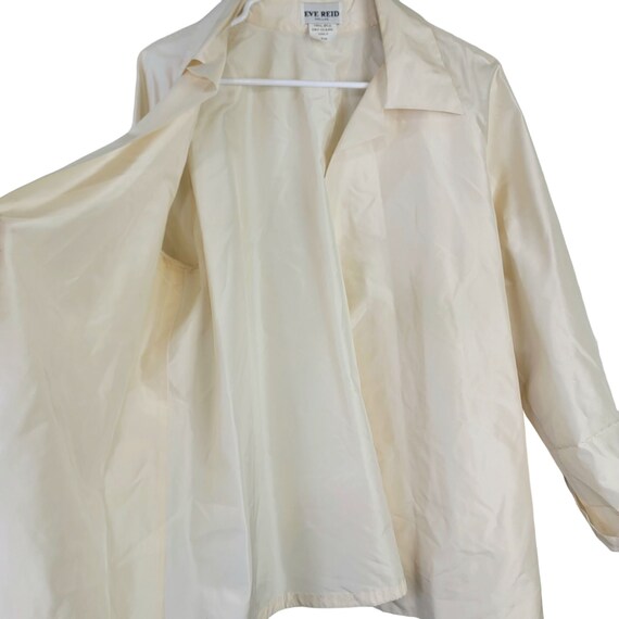 Vintage 90s 100% Silk Jacket Women Medium Cream B… - image 3