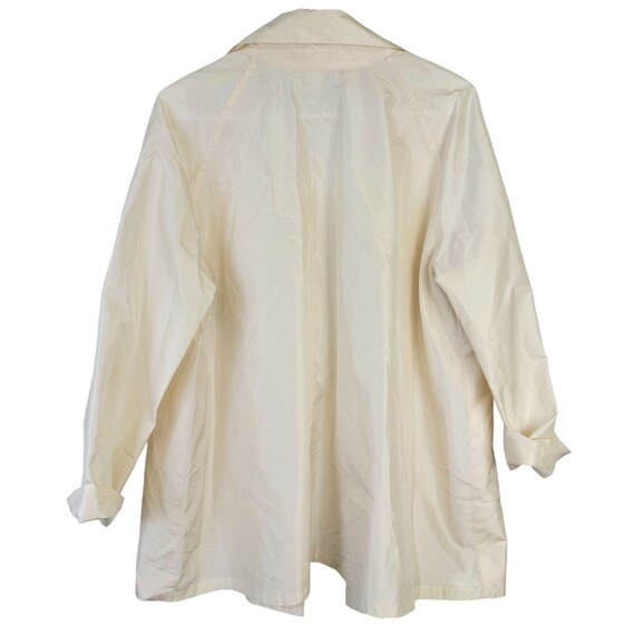 Vintage 90s 100% Silk Jacket Women Medium Cream B… - image 2