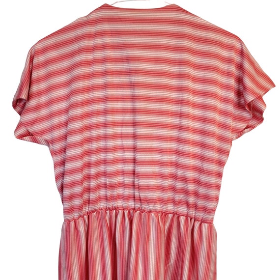 Vintage 50s Retro Stripe Button Dress Short sleev… - image 9